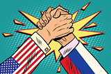 USA vs Russia Arm wrestling fight confrontation