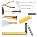 Set of vector colored finishing tools