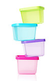 Stack of Colorful Plastic Containers