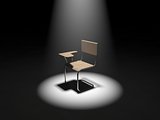 3d illustration of simple classroom chair.