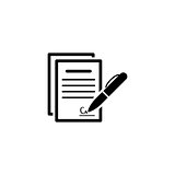 Signing Contract Icon. Business Concept. Flat Design.