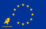 EU flag with Netherlands country. European Union membership Netherlands
