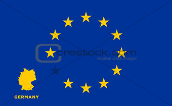 EU flag with Germany country. European Union membership Germany