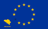 EU flag with Belgium country. European Union membership Belgium
