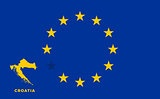 EU flag with Croatia country. European Union membership Croatia