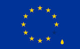 Abstract crying flag with Drop. European Union EU flag