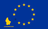 EU flag with Luxembourg country. European Union membership Luxembourg