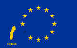 EU flag with Sweden country. European Union membership Sweden
