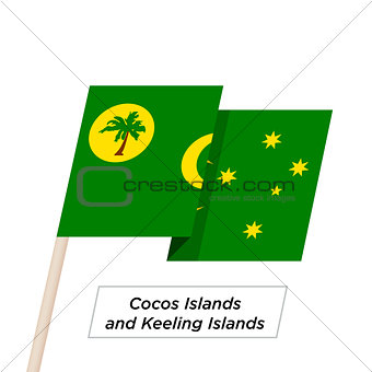 Cocos Islands and Keeling Islands Ribbon Waving Flag Isolated on White. Vector Illustration.