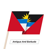 Antigua And Barbuda Ribbon Waving Flag Isolated on White. Vector Illustration.