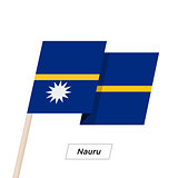 Nauru Ribbon Waving Flag Isolated on White. Vector Illustration.