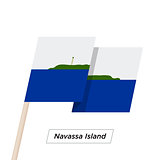 Navassa Island Ribbon Waving Flag Isolated on White. Vector Illustration.
