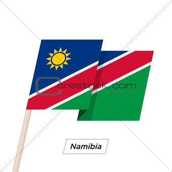 Namibia Ribbon Waving Flag Isolated on White. Vector Illustration.