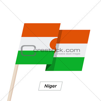 Niger Ribbon Waving Flag Isolated on White. Vector Illustration.