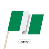 Nigeria Ribbon Waving Flag Isolated on White. Vector Illustration.