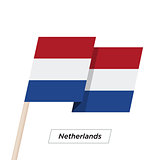 Netherlands Ribbon Waving Flag Isolated on White. Vector Illustration.