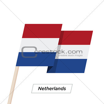 Netherlands Ribbon Waving Flag Isolated on White. Vector Illustration.