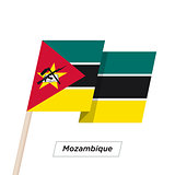 Mozambique Ribbon Waving Flag Isolated on White. Vector Illustration.