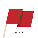 Morocco Ribbon Waving Flag Isolated on White. Vector Illustration.