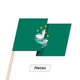 Macau Ribbon Waving Flag Isolated on White. Vector Illustration.
