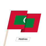 Maldives Ribbon Waving Flag Isolated on White. Vector Illustration.