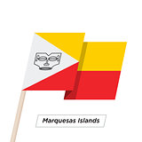 Marquesas Islands Ribbon Waving Flag Isolated on White. Vector Illustration.