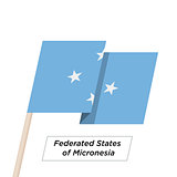 Federated States of Micronesia Ribbon Waving Flag Isolated on White. Vector Illustration.