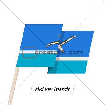 Midway Islands Ribbon Waving Flag Isolated on White. Vector Illustration.