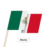 Mexico Ribbon Waving Flag Isolated on White. Vector Illustration.