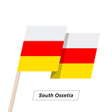 South Ossetia Ribbon Waving Flag Isolated on White. Vector Illustration.