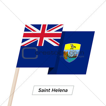 Saint Helena Ribbon Waving Flag Isolated on White. Vector Illustration.