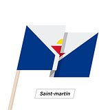 Saint-martin Ribbon Waving Flag Isolated on White. Vector Illustration.