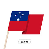 Samoa Ribbon Waving Flag Isolated on White. Vector Illustration.