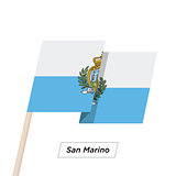 San Marino Ribbon Waving Flag Isolated on White. Vector Illustration.