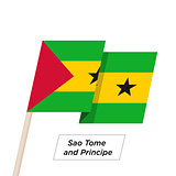 Sao Tome and Principe Ribbon Waving Flag Isolated on White. Vector Illustration.