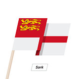 Sark Ribbon Waving Flag Isolated on White. Vector Illustration.