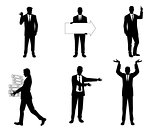 Six businessmen silhouette