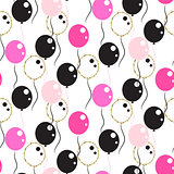 Chic glamour party balloons seamless pattern.