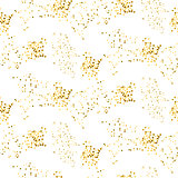 Gold shimmer placer seamless vector pattern.