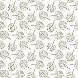 Monstera tropic plant outline leaves seamless pattern.