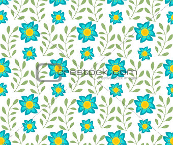 Floral seamless pattern. Flowers repeating texture. Botanical endless background. Vector illustration.