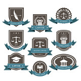Master lawyer and attorney emblems, blazons and badges 