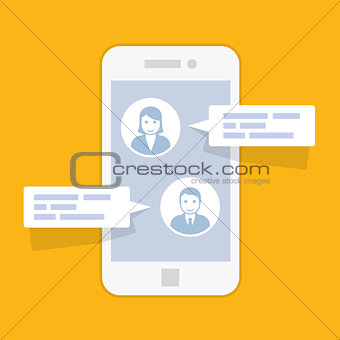 Sms messenger service interface - texting conversation