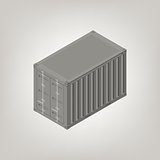 Sea container isometric, vector illustration.