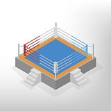 Boxing ring is an isometric, vector illustration.