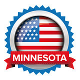 Minnesota and USA flag badge vector