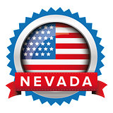 Nevada and USA flag badge vector