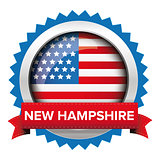 New Hampshire and USA flag badge vector