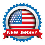 New Jersey and USA flag badge vector