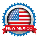 New Mexico and USA flag badge vector